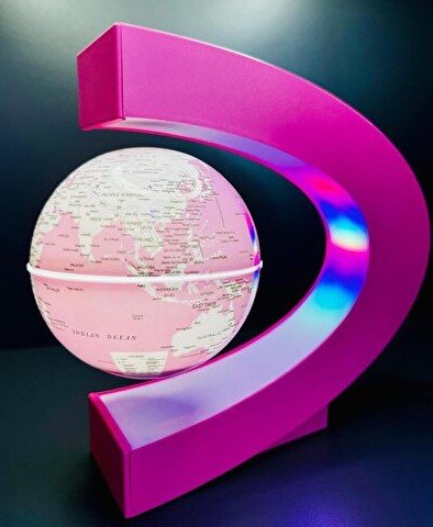 Manyetik Dünya Küre 17cm - Yarım Halka - Pembe