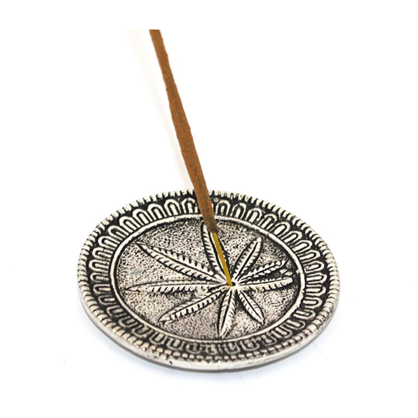 Metal Tabak Tütsülük Kenevir Desenli 9cm