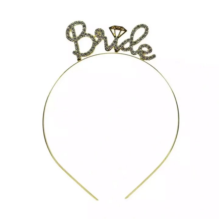 Metal Taç Taşlı Süslü Gold ´Bride´