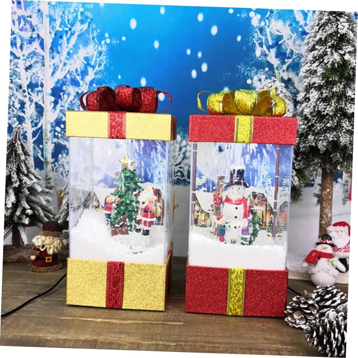 Yılbaşı Işıklı Sesli Fanus 35cm