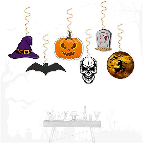 Halloween Dekoratif Kağıt Sarkıt Süs 6´lı
