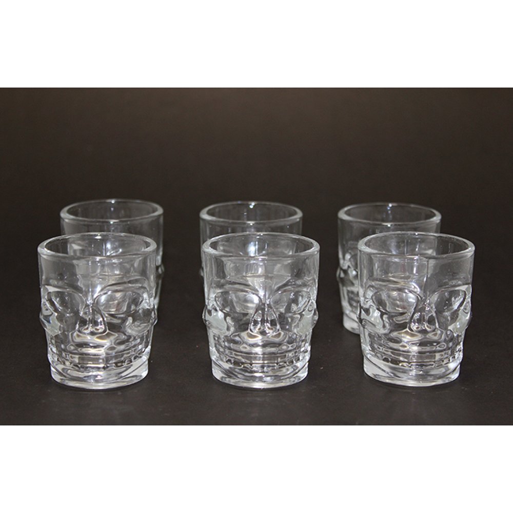 6´lı Kurukafa Shot Bardak - Şeffaf