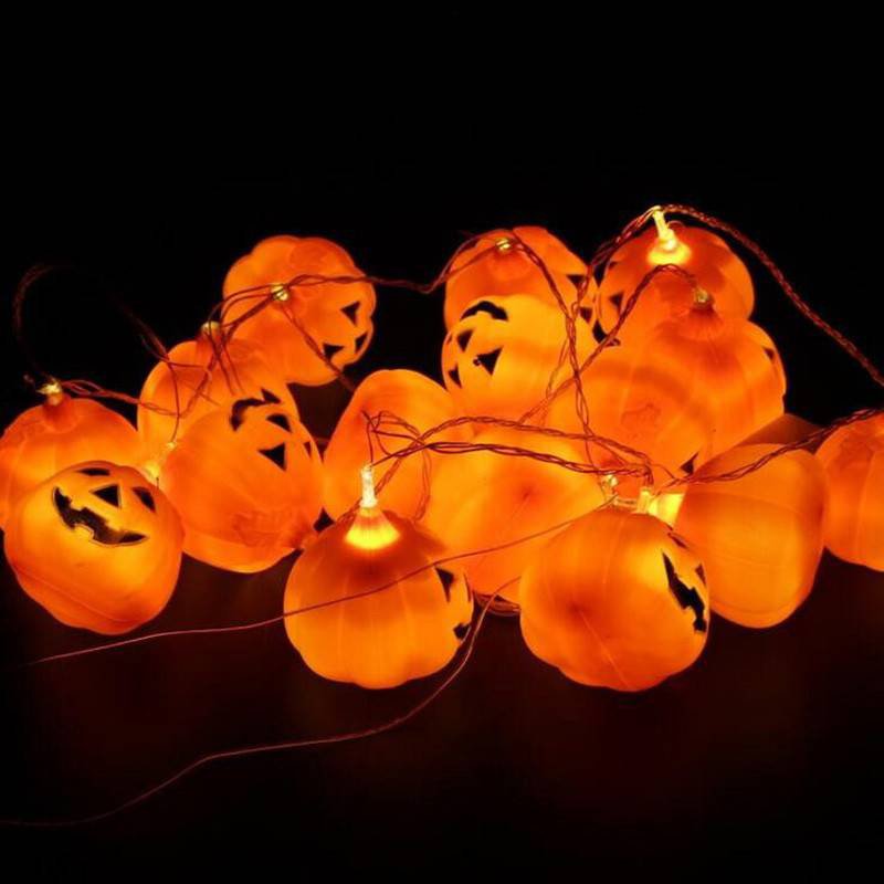 Halloween Dekoratif Led 10´lu Pilli Balkabağı 2 Metre