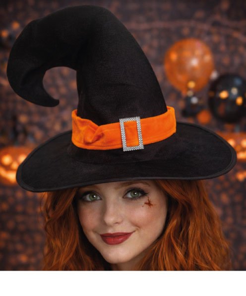 Halloween Cadı Şapkası Tokalı Lüks