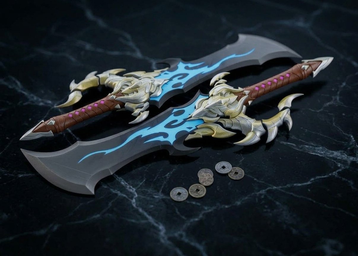 Solo Leveling - 3D Print Demon King's Hançerleri 50cm (2´li Set)