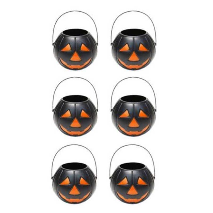 Halloween Dekoratif Mumluk Balkabağı Siyah 6´lı Paket 6cm
