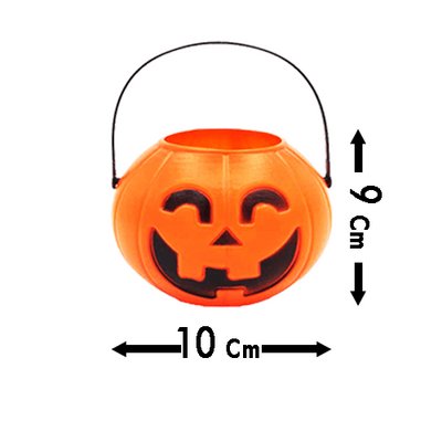 Halloween Dekoratif Mumluk Balkabağı Kulplu Kapaklı 10cm
