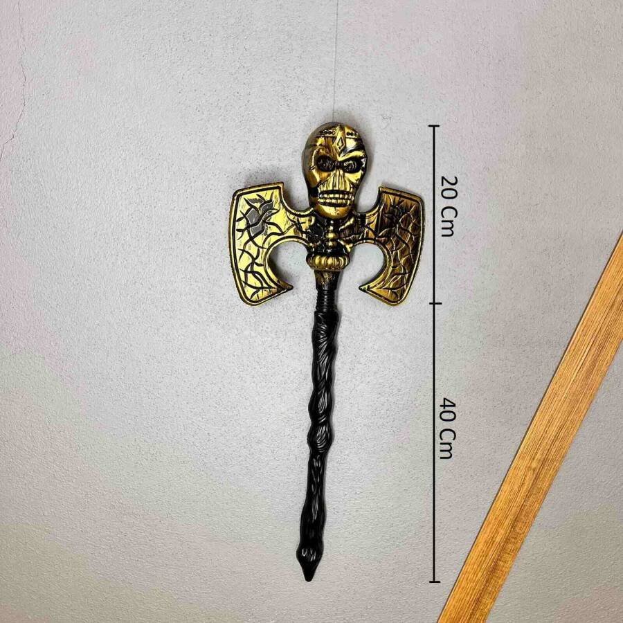 Halloween Aksesuar Kabartmalı Çift Taraflı Balta 60cm