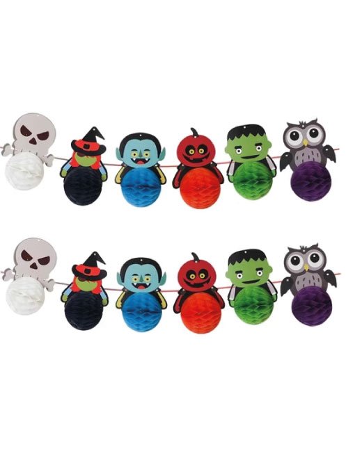 Halloween Dekoratif Kağıt Petek Süs Figürlü 15cm 6 Adet