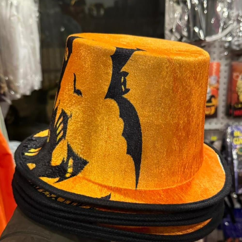 Halloween Kostüm Basklılı Silindir Şapka