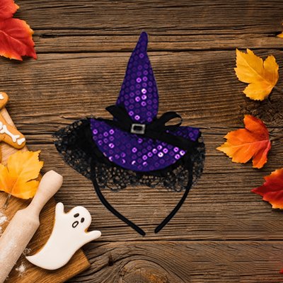 Halloween Taç Simli Cadı Şapkası
