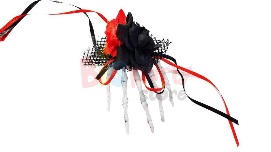 Halloween Kostüm Tüllü İskelet El Toka