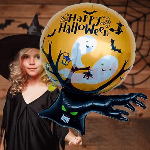 Halloween Helyum Folyo Balon Hayalet Ağacı 81x98cm 32"
