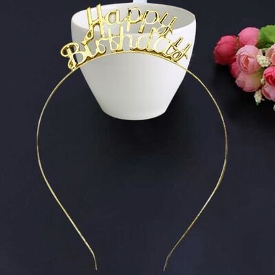 Metal Taç Gold ´Happy Birthday´