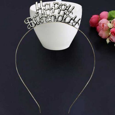 Metal Taç Silver ´Happy Birthday´