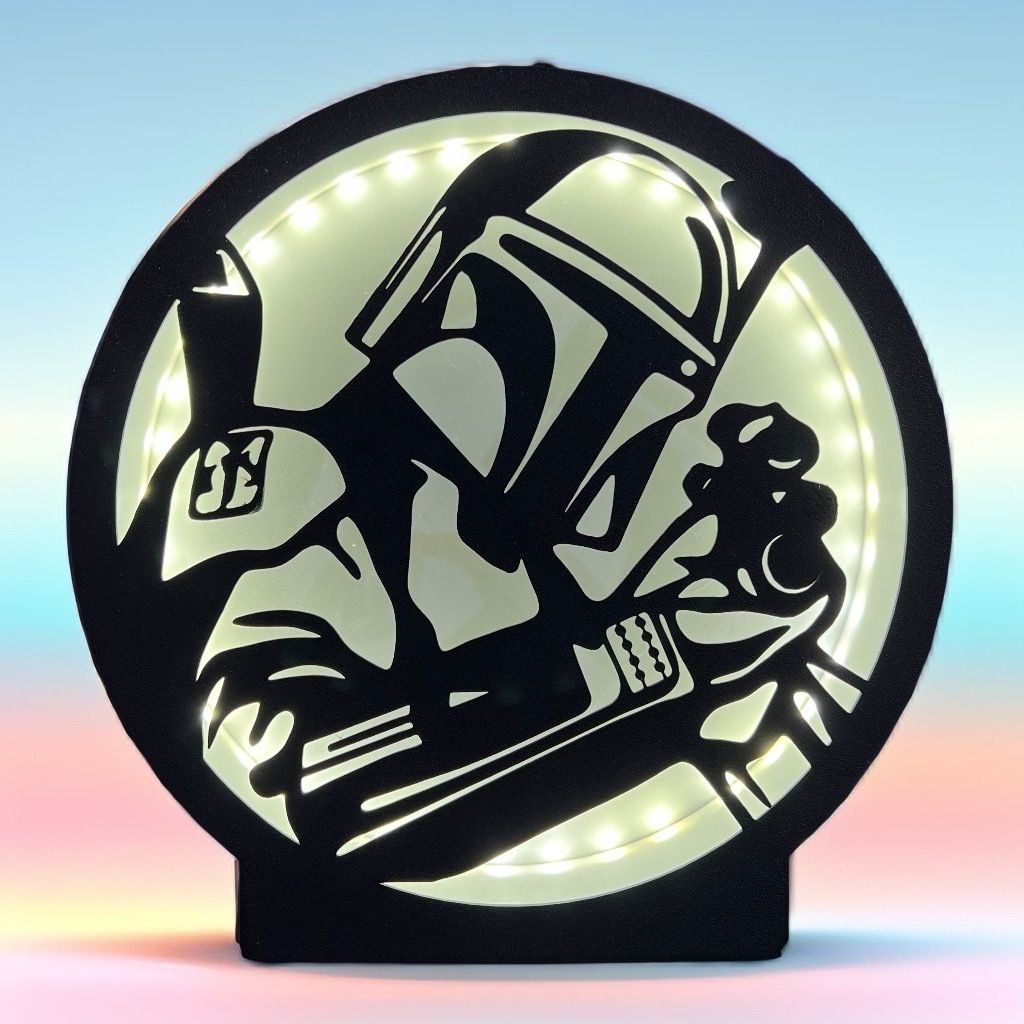 Star Wars Mandalorian Daire Gece Lambası 24cm