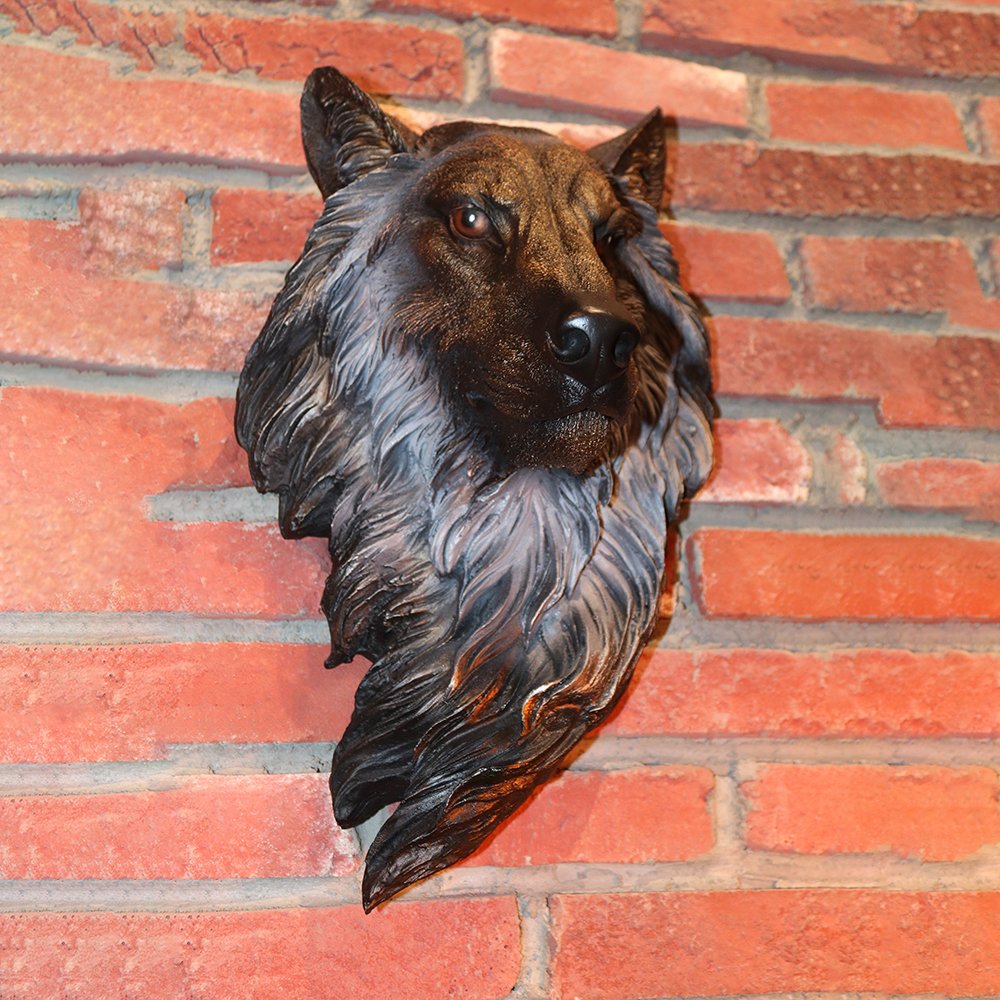 Kurt Başı Polyester Duvar Süsü 50cm
