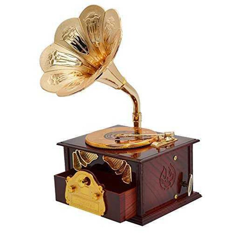Müzik Kutusu Büyük Gramafon Lüks