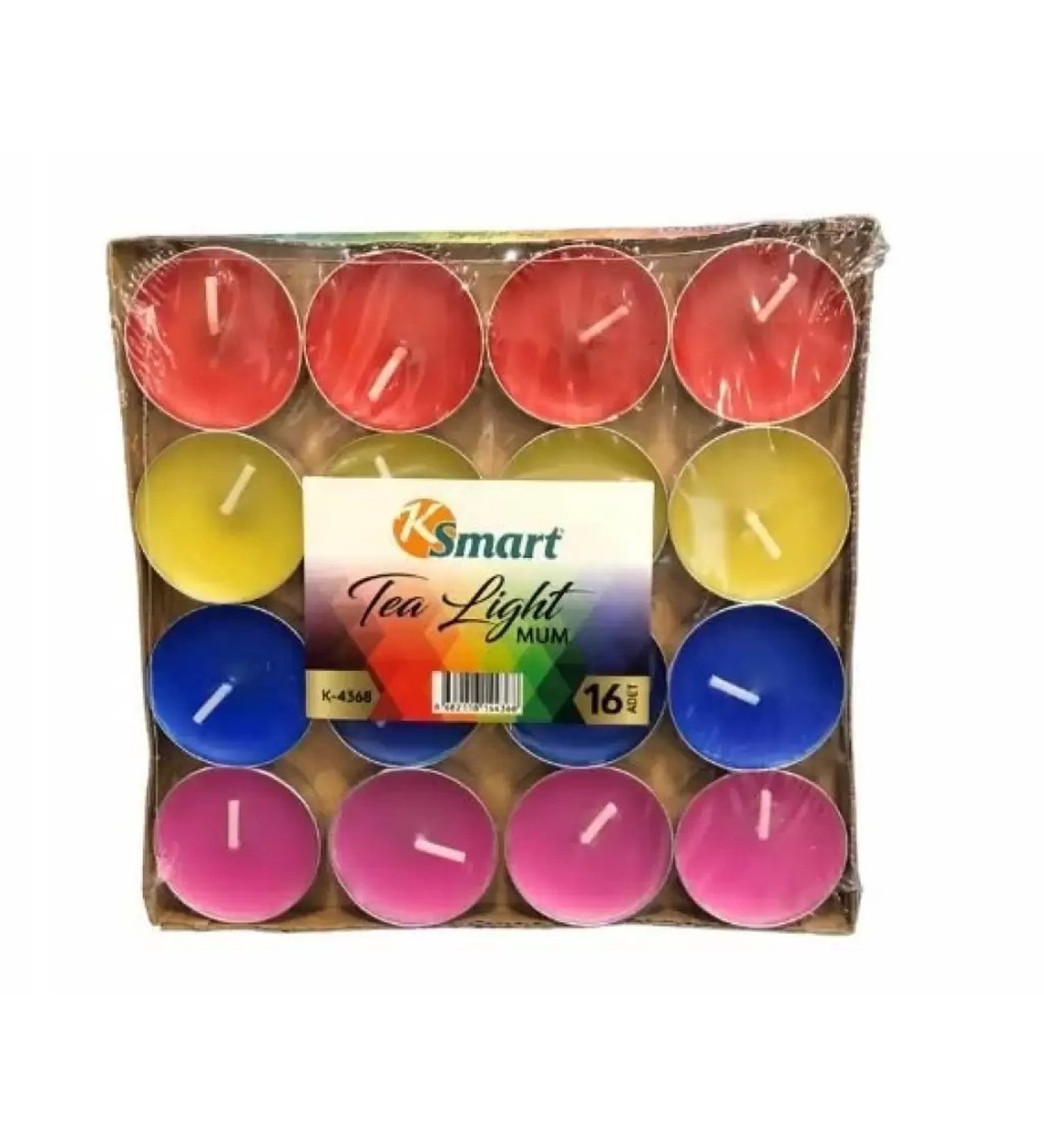 Renkli Tea Light Mum 16´lı