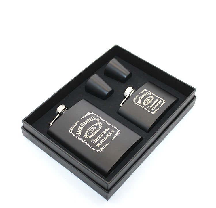 Matara Seti ´8OZ - 2 Shot Bardaklı - Jack Daniels Baskılı - 3OZ Yedek Mataralı´