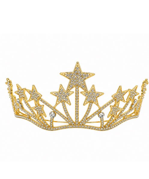 Metal Taç Taşlı Süslü Crown