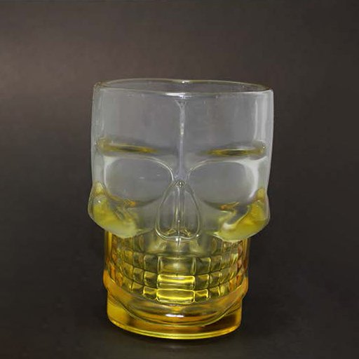 Skull Head 2´li Cam Kurukafa Bardak - Sarı
