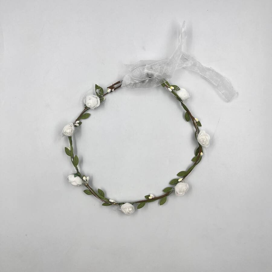 Plastik Taç Işıklı Çiçekli