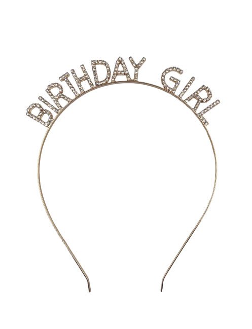 Metal Taç Taşlı Süslü Gold ´Birthday Girl´