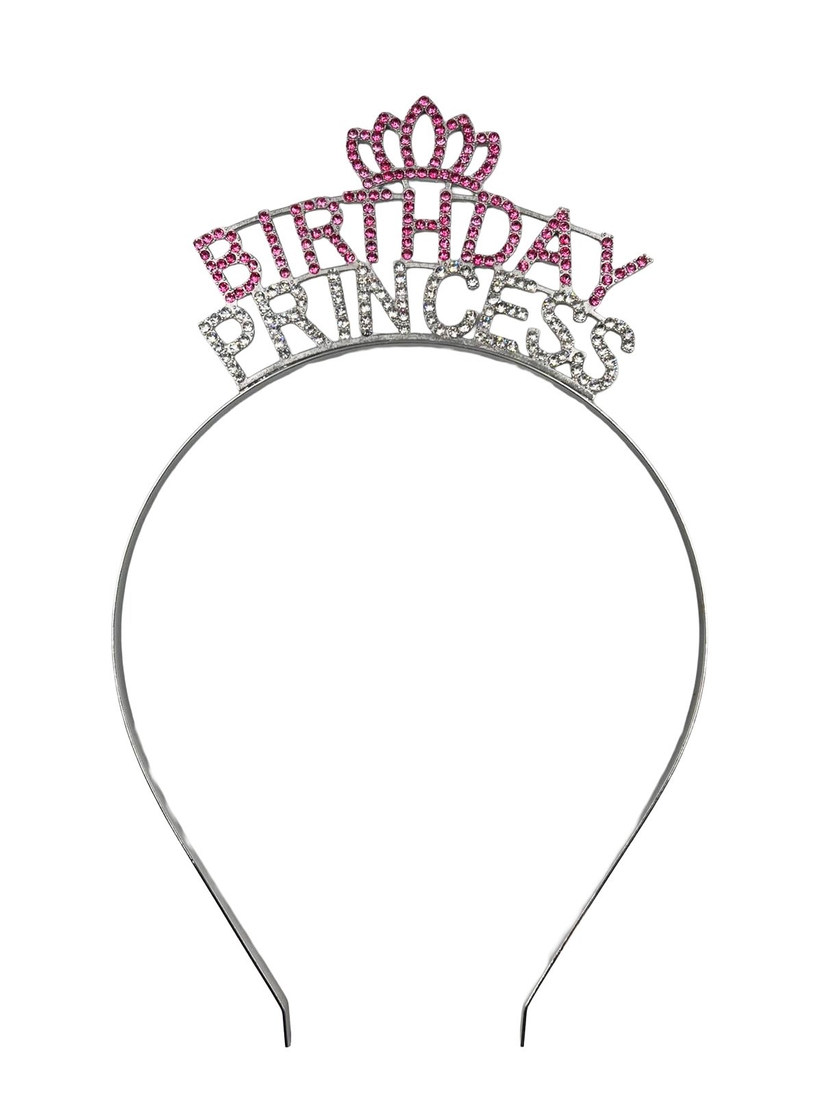 Metal Taç Taşlı Süslü Silver ´Taçlı Birthday Princess´