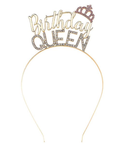 Metal Taç Taşlı Süslü Gold ´Birthday Queen´