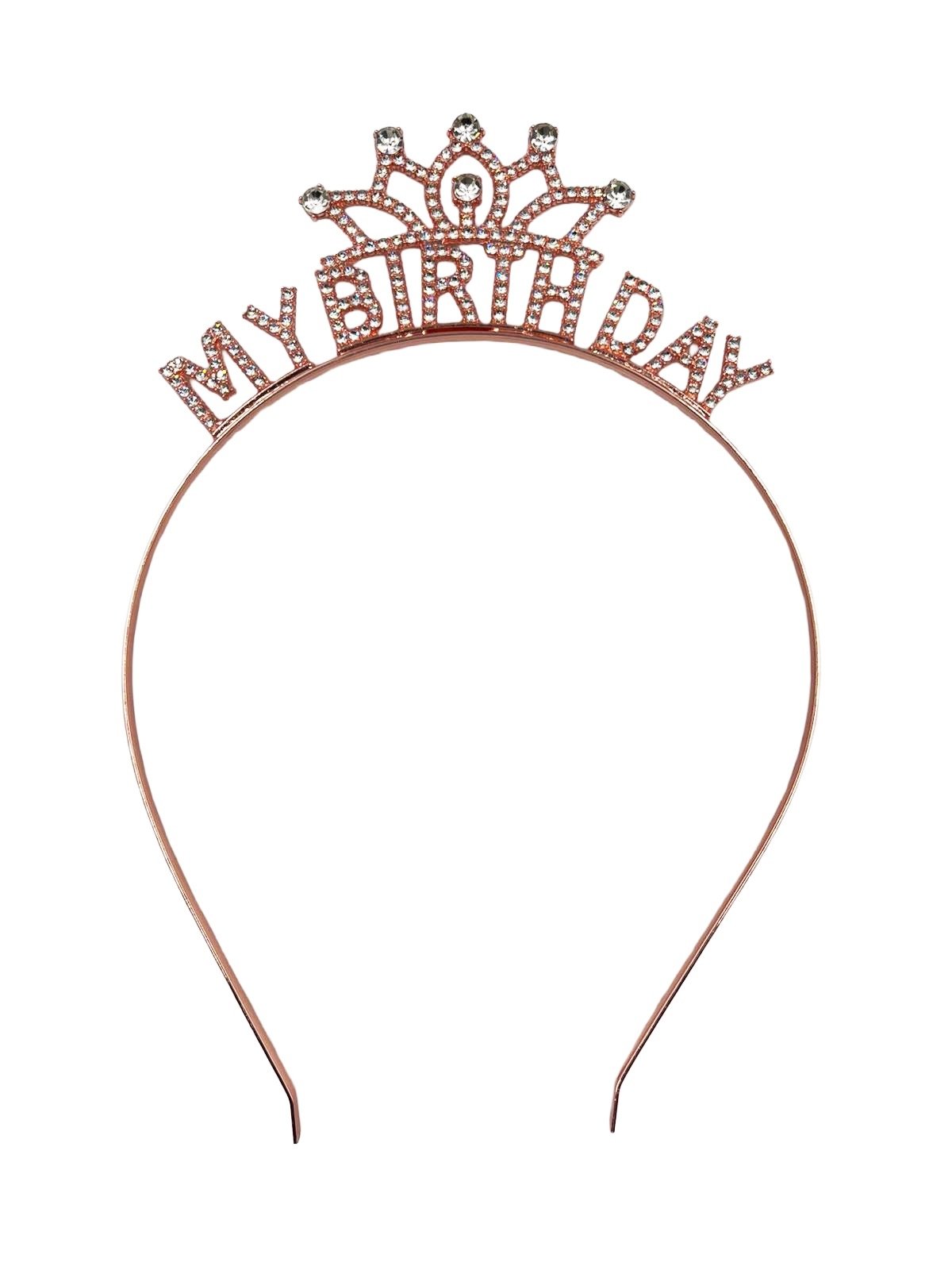 Metal Taç Taşlı Süslü Rose Gold ´My Birthday´