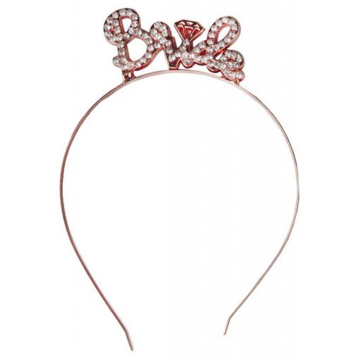 Metal Taç Taşlı Süslü Rose Gold ´Bride´