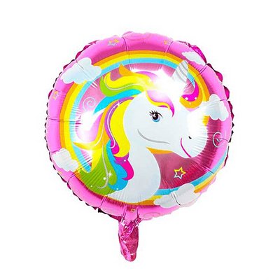 Helyum Folyo Balon Unicorn Yuvarlak 17"