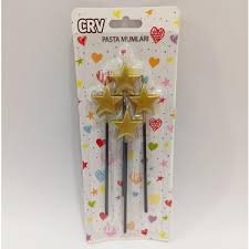 Pasta Mumu Çubuklu 4´lü Rose Gold Yıldız