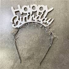 Plastik Taç Silver ´Happy Birthday´