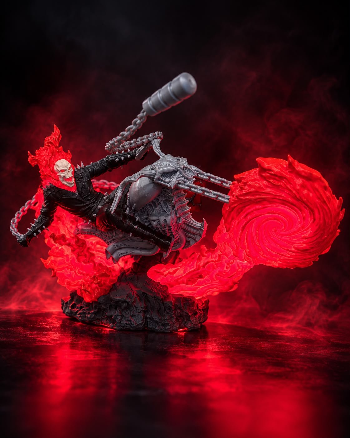 Avengers 3D Print Ghost Rider Gece Lambası 30cm