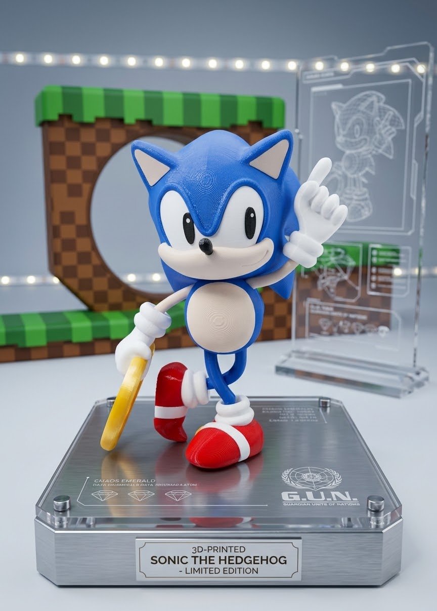 Sonic the Hedgehog 3D Print Biblo Sonic 18cm